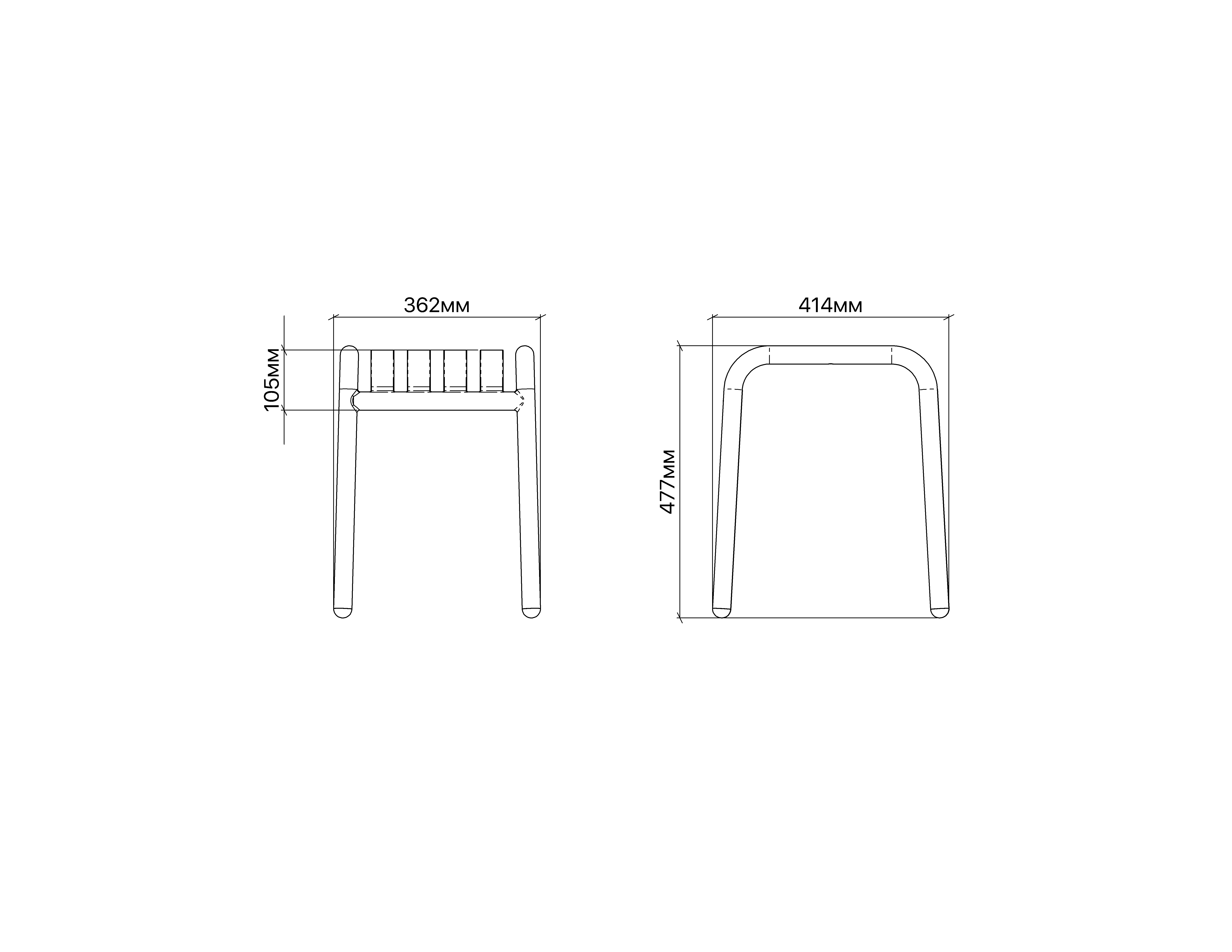 Табурет Flow, RAL 9005-черный 2